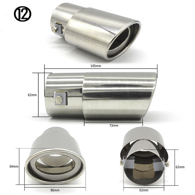Universal Chrome Stainless Steel Exhaust Muffler Tip – Sos Performance  Accessories